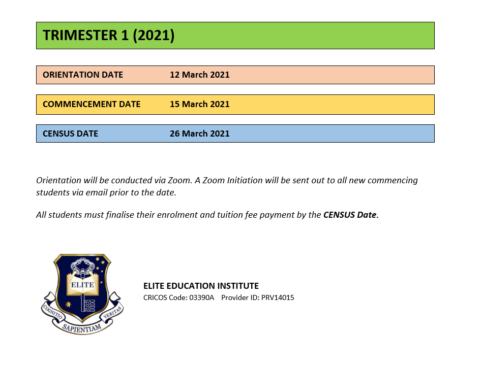 TRIMESTER 1 (2021) – COVID-19 Update for Students