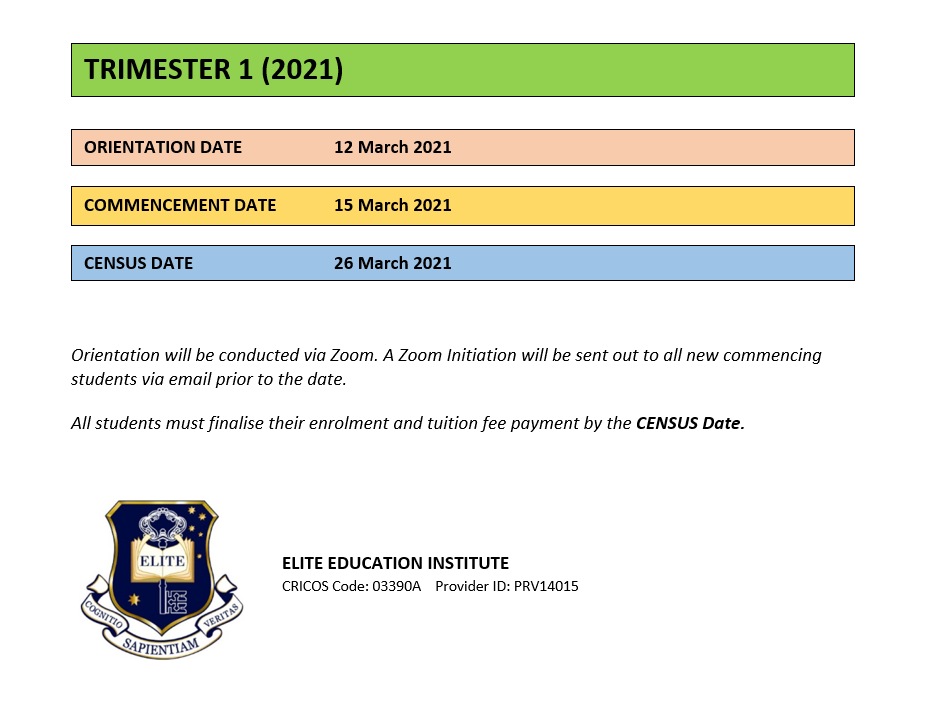 TRIMESTER 1 (2021) – COVID-19 Update for Students TRIMESTER 1 (2021) – COVID-19 Update for Students